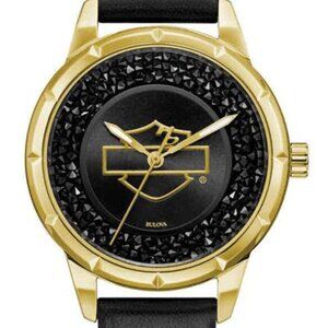 Bulova Harley Davidson Unisex Leather Band 36mm Watch, Brand New w/Tags and Box